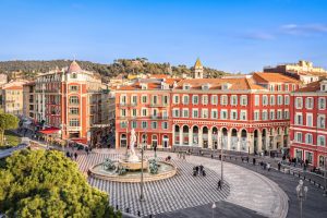 Aerial view of Place Massena in Nice, France Nice, France