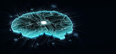 human brain on technology background represent artificial intelligence and cyber space concept