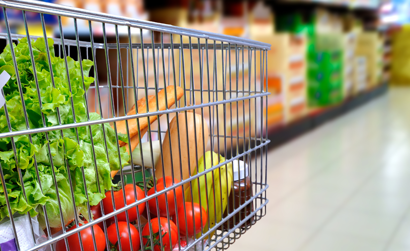A grocery cart representing SNAP research