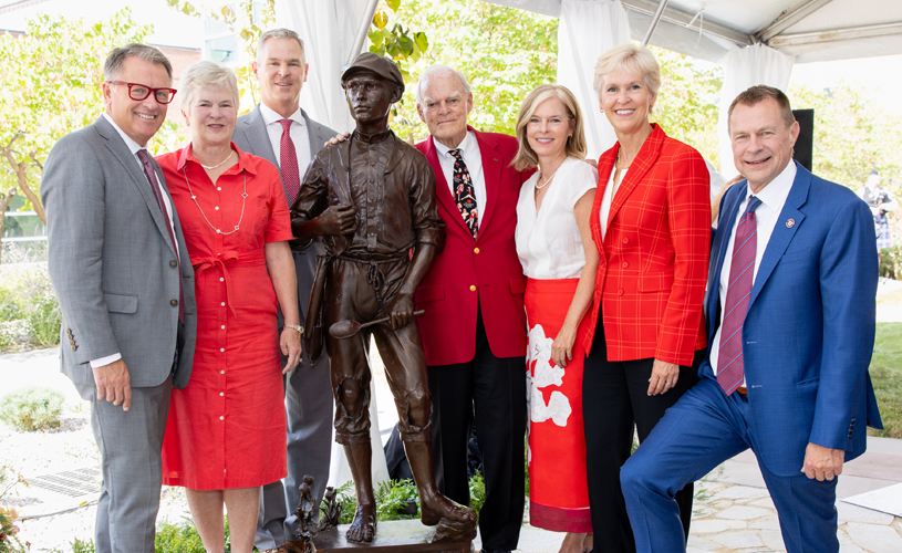 The Eccles Family with President Randall and Dean Dirks.