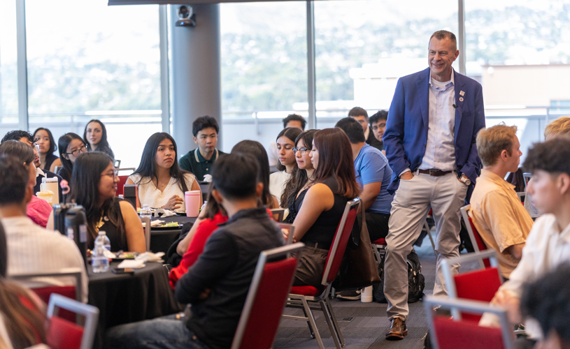 Dean Dirks with students in the Opportunity Scholars Program