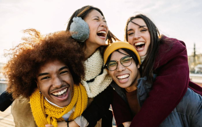 Group of students smiling