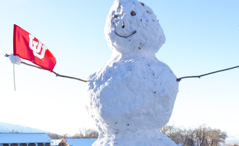 Snowman on the University of Utah Campus
