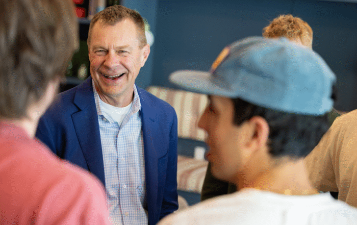 Dean Dirks speaks with Rising Business Leader students.
